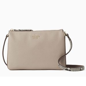 NWT Kate Spade Triple Gusset Crossbody - Neutral